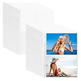 HIQE-FL 120 Stück Transparent Postkartenhüllen,Transparent Postkartenhüllen 2 Fächer,480 Doppelseitig Fotohüllen,Fotohüllen din A4 Veloflex,Postkarten,Fotohüllen din A4（22x15.5cm）