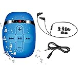 HiFi Sound Wasserdichter MP3 Player zum Schwimmen und Laufen, Unterwasser-Kopfhörer mit kurzem Kabel (3 Arten Ohrhörer), mit Shuffle Funktion