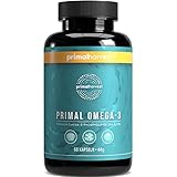 Primal Harvest ® Omega 3 Fischöl (30 Portionen) - 60 Omega 3 Kapseln in leicht zu schluckender Softgel-Form - 470mg EPA & DHA aus nachhaltig gefangenem norwegischem Fisch