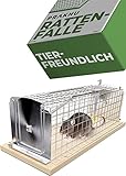 Rattenfalle Lebendfalle 30 cm Groß - Tierfreundlich & Wiederverwendbar - Sofort Einsatzbereit - Für Ratten & Wühlmäuse