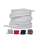 LaceHype 2 Paar - Premium Schnürsenkel flach reißfest Schuhbänder [10 mm breit ] Ersatz Shoelaces aus Polyester für Sneakers, Sportschuhe, Laufschuhe (Weiß, 110)