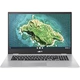 ASUS Chromebook CX1 Laptop | 17,3' HD+ entspiegeltes Dispaly | Intel Celeron N4500 | 8 GB RAM | 128 GB eMMC | Intel UHD Graphics | ChromeOS | QWERTZ Tastatur | Transparent Silver