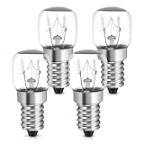 YIIFELL Backofenlampe E14 15W 4er Pack Ofenlampe bis 300 Grad hitzebeständig für Backofen, Grillöfen, Salzlampe, kühlschranklampe mit T22 Kapsel