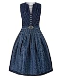 Stockerpoint Damen Ellie Midi Dirndl, dunkelblau, 42