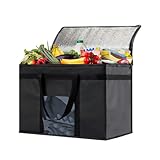 Faltbare Kühltasche Einkaufstasche groß mitkühlfach Thermo für Büro Arbeit Outdoor Reisen Ideal als Isoliertasche,Stands Upright, Collapsible, Sustainable