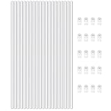 YUGSHNKFC Transparente Pflanzenstecker mit Befestigungsclip, Pflanzenstützpfähle für drinnen und draußen, Garten, mehrere funktionale Gartenhilfe, 20 Stück