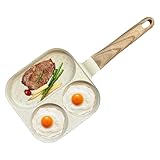 Eierpfanne – 35,6 cm, Stein-Kochgeschirr | Aluminium-Bratpfanne – 3-teilige Antihaft- für Pfannkuchen, Omelettes, und Sandwiches, gleichmäßige Wärmeverteilung für Frühstück, Brunch und