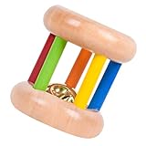 Toyvian Kinder Handglocke Baby Schellenrassel Holz Rassel Musikinstrumente Regenbogen Schellenstab Percussion Rhythmus Instrumente Spielzeug Weihnachten Ostern Geschenke