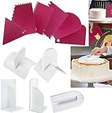 SCHYIDA 11 Teiliges Fondant Glätter Set Fondant Ecken Glätter Fondant Kuchen Glätten Fondant Smoother Fondantglätter mit Teigschneider Torten Glätter Kuchen Dekorations Schaber für Fondantkuchen