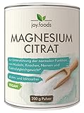 joy.foods Magnesium-Citrat Pulver I 100% reines Magnesiumcitrat I praktische Pulverform I vegan I ohne Zusätze I 200 g