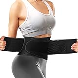 WOSTOO Bauchweggürtel,Taille Trimmer Fitness Gürtel zur Fettverbrennung Verstellbarer Fitnesstraining Abnehmen Waisttrainer Taillenformer Bauchgürtel für Herren und Damen - Schwarz