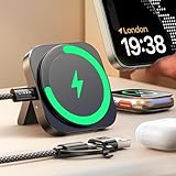 LISEN für Ladestation Apple Watch Und iPhone [Super Tragbar] Magsafe Ladegerät,Reisen Wireless Charger für iPhone Magsafe Stand 2025 iPhone Induktive Ladestation Fit iPhone 16 Pro 15 14 13 12 Airpods