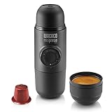 WACACO Minipresso , Tragbare Espressomaschine, Kompatibel mit NS-Kapseln (Original von Nespresso und kompatible Produkte), Reisekaffeemaschine, Manuell Betätigt, perfekt für Wandern, Schwarz