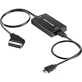 AIFHDAUF Scart auf HDMI Konverter mit HDMI Kabel, Scart Eingang HDMI Ausgang Video Audio Adapter für Sky/DVD/STB zur Anzeige auf HDTVs