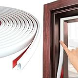 Türdichtung Dichtungsband Selbstklebend,Türdichtung Unten Gummidichtung,Türrahmen Fenster Dichtungsband,Door Seal,Haustür Dichtungsgummi,D-Profil Gummi-Dichtungsstreifen(6M,Weiß)