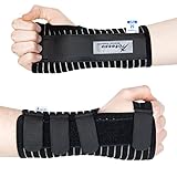 Actesso Atmungsaktive Handgelenkschiene Handgelenkstütze - Entlastung für Karpaltunnelsyndrom, Verstauchungen, RSI und Tendinitis/Sehnenscheidenentzündung (Schwarz, M, Rechts)