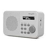 MangoKit MD2 DAB Radio mit Bluetooth,DAB Plus Radio,Digitalradio,UKW Radio,Tragbares Dab Radio,Kleines Küchenradio mit Netzbetrieb und Batterie,Anzeige,Alarme und Uhr,Schlummerfunktion-Steingrau