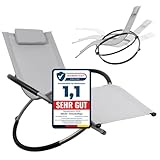 Melko Sonnenliege 200kg Schaukelliege Liegestuhl klappbar Relaxliege grau Balkonliege Terrassenliege Kippliege - atmungsaktiv, witterungsbeständig und pflegeleicht