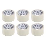 OFFICER PRODUCTS 15025011-90 Verpackungsklebeband Farbe: Transparent/ 6 Rollen/Breite 48mm x Länge 46m/ Farbiges PP-Packband mit Acrylkleber/Verpackungsband Klebeband Paketklebeband