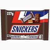 Snickers Minis Schokolade Großpackung, Karamell & Erdnuss Mini Schokoriegel, 227g, Schokoladen Geschenk Idee, Schoko Großpackung