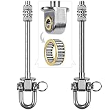 SELEWARE Set of 2 Deckenhaken Schwerlast Schaukelhaken Schaukel - 304 Edelstahl Holzbalken Deckenhalterung mit Lagern für Hängesessel Veranda Terrasse Spielplatz Schaukelaufhänger