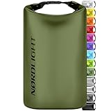 Nordlight Dry Bag 2L Wasserdichter Beutel - (Olivgrün) Wasserdichter Packsack Mit Roll Top Verschluss Und Schultergurt | Schwimmen, Baden, Strand, Kanu, Stand Up Paddling, Tauchen