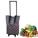 Einkaufswagen Mit Rädern - Praktische Rollwagen - Leichter Trollie Mit Rollen - Für Hotel Restaurant Wohnung Vermietung Haus Reise Studentenhaus Zwölf Zweihundert