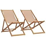 Tragbare faltbare Strandstühle, 2er-Set, leicht, taupefarbener Stoff, Massivholzrahmen, kompakte Campingstühle für Garten, Outdoor, Picknicks, Strandausflüge, Reisefreundlich