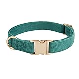 YUDOTE Ultraweiches Hundehalsband natürliche Baumwolle Cord für Kleine Hunde mit empfindlicher Haut,Grün