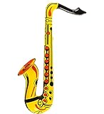 W WIDMANN MILANO Party Fashion 23931 - Aufblasbares Saxophon, 55 cm, Musiker, Instrument, Karneval, Mottoparty