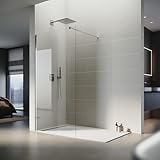 SONNI Duschwand Glas 120 x 200 cm Walk In Dusche 8 mm NANO...