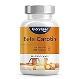 Beta Carotin Kapseln - 200 vegane Kapseln - 100% natürlich aus Karottenextrakt - Provitamin A für Sehkraft, Haut & Immunsystem* - Laborgeprüft und ohne Zusätze in Deutschland hergestellt
