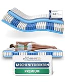 AM Qualitätsmatratzen Hochwertige 7-Zonen Taschenfederkernmatratze 90x200 cm H1-24 cm Premiumhöhe - Tonnentaschenfederkernmatratze 90x200cm - extra weich