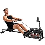 SPORTNOW Wasser Rudergerät für Zuhause Rudergerät Wasser mit LCD Display, Handyhalterung, Komfortabler Sitz, Vertikale Lagerung, Wasserrudergerät Rudermaschine für Heimfitness