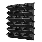 WMYYLX Selbstbewässernder Wand-Pflanztopf, hängende Pflanzgefäße, vertikale grüne Wand, Gartenwand-Pflanzgefäß für Innen/Terrassen-Dekoration/Outdoor/Balkon (18 Stück, schwarz), 18 Stück