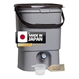 Bokashi Eimer - Japanisches Design 19 Liter Volumen - 41 x 29 x 29 cm - aus lebensmittelechtem (PP) - Dünger aus Lebensmittelresten selbst herstellen