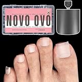 NOVO OVO Scharfes Quadrat fußnägel zum aufkleben, Artificial toe nail tips, klare fussnägel zum kleben, künstliche zehennägel, soft gel full cover toenail tips set, fuß nägel x 15 Größen 240 Stück