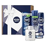 NIVEA MEN Geschenkbox Protect & Care, Geschenk für Männer mit Deo, Pflegedusche, After Shave, Rasierschaum und Gesichtscreme, Geschenkset für den gepflegten Mann