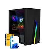 SYSTEMTREFF® Basic Gaming PC AMD Ryzen 5 5600G 6x4.4GHz | AMD RX Vega 7 4K HDMI DX12 | 1TB M.2 NVMe | 32GB DDR4 RAM | WLAN Desktop Computer Rechner für Gamer, Zocker