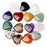 XIANNVXI 15Pcs Kristalle Steine Herz Edelsteine Set Herzsteine Edelstein Herzen Klein Heilung Kristall Herz Rosenquarz Amethyst Liebe Steine Set