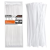 Oksdown 100 Stück 250mm × 3,6mm Weiß Kabelbinder mit 18 kg Zugfestigkeit UV-Beständig Nylon Kunststoff Selbstsichernder Multifunktionaler Cable Zip Ties