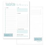 paper&you® A5 Tagesplaner Block [Mint] 50 Blatt | Daily Planner mit To-do-Liste, Zeitplan, Prios, Tages-Highligt und mehr | nachhaltig & klimaneutral