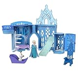 Mattel Disney Die Eiskönigin“ Spielzeug, Elsas Stapelschloss Puppenhaus-Spielset mit kleiner Puppe und 8 Teilen, inspiriert von den Disney-Filmen Die Eiskönigin“, Geschenke für Kinder, HLX01