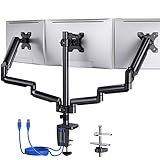 ErGear Monitor Halterung 3 Monitore für 13-27 Zoll Bildschirme, Bildschirmhalterung 3 Monitore, Monitorhalterung 3 Monitore mit 2 Montageoptionen, VESA 75/100, Schwarz