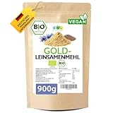 EWL Naturprodukte Bio Goldleinsamenmehl 900g, 100% Goldleinsaat aus kontrolliert biologischem Anbau, Goldleinsamenmehl vegan
