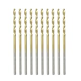 Mecion 10 Stück HSS M2 Spiralbohrer-Set, HSS-Bohrer-Set für gehärtetes Metall, Edelstahl, Gusseisen und Holz, Kunststoff, 1,2 mm