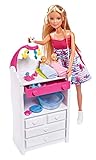 Simba 105733333 - Steffi Love Welcome Twins, Schwangere Puppe, mit Zwillingen, mit Wickeltisch und Badewanne, Zubehör, Ankleidepuppe, 29cm, für Kinder ab 3 Jahren