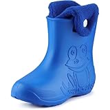 Ladeheid EVA Kinder Jungen Mädchen Gummistiefel Regenschuhe gefüttert Regenstiefel Gummischuhe LA-CA-04 (Blau/Marineblau, 22/23 EU)