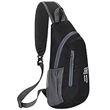 Xoolkly Brusttasche Sling Bag Schulterrucksack Wasserdicht Umhängetasche Herren und Damen Sling Rucksack Leichte Multipurpose Schultertasche für Outdoor Wandern Reisen Radfahren, Schwarz