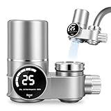 Wasserfilter Wasserhahn mit 13-facher Filterung, Wasserhahnfilter für Trinkwasser UV-Licht & LED-Display – Kein Batteriebedarf, entfernt Chlor, Schwermetalle & Gerüche